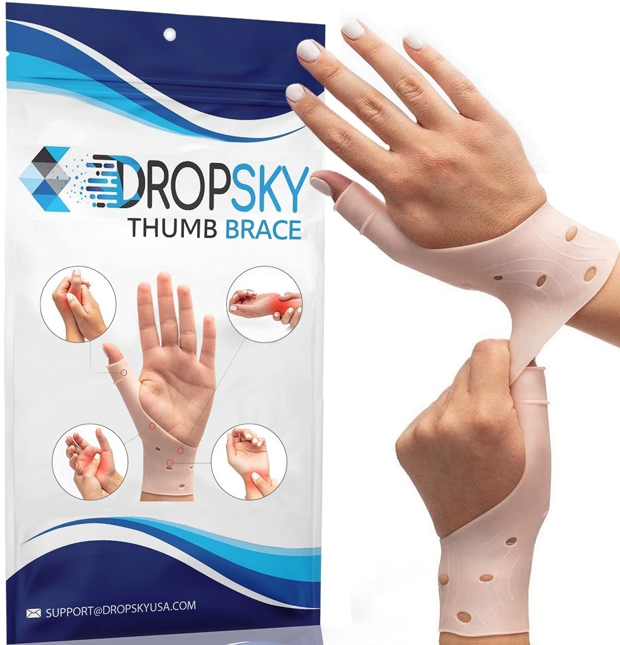 Buy Dropsky Waterproof Wrist Thumb Support With Gel Pad, Thumb Brace for Pain and Support Thumb