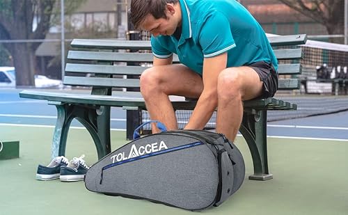 Tolaccea Tennis Bag, Large Tennis Backpack For Men And Women, Tennis Racket Bag Holds 6 Rackets With Shoe Compartment #TOP7