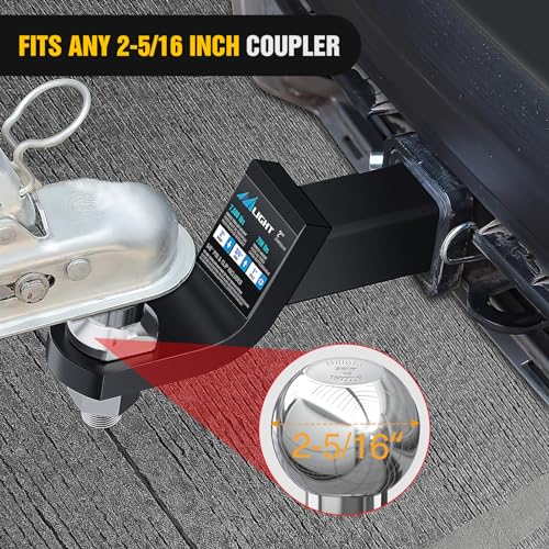 Image of Nilight 2-5 /16-Inch Diameter Chrome Trailer Hitch Ball, 15,000 lbs, 1-1 /4 x 2-5 /8-Inch Shank Universal Fit,Gray
