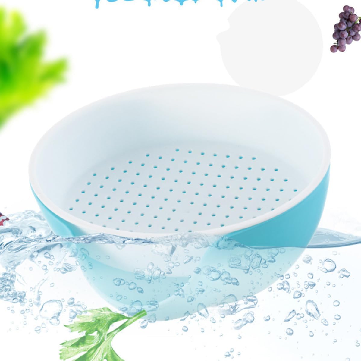 TEHAUX Double Dish Nut Bowl with Shell Storage, Plastic Snack Server