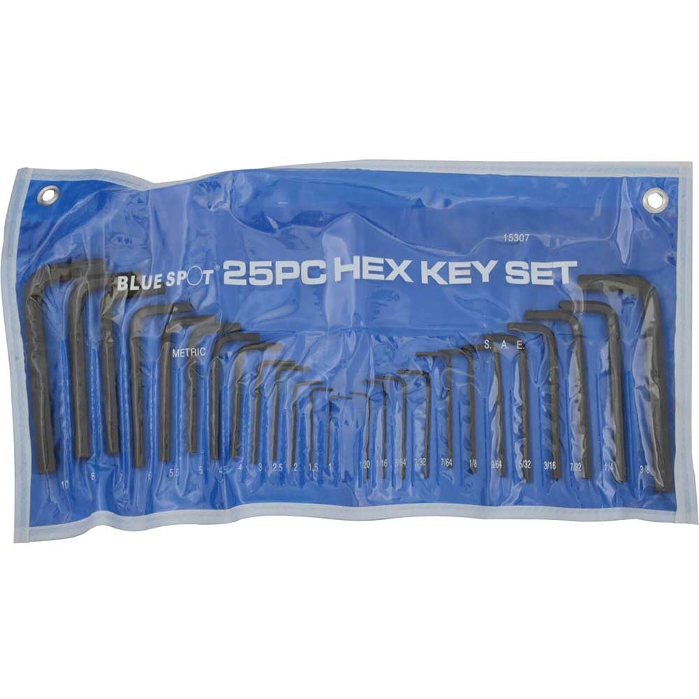 Metric & Imperial Hex Allen Key Set Kit Allan Alan Alen 25pc With Pouch 15307