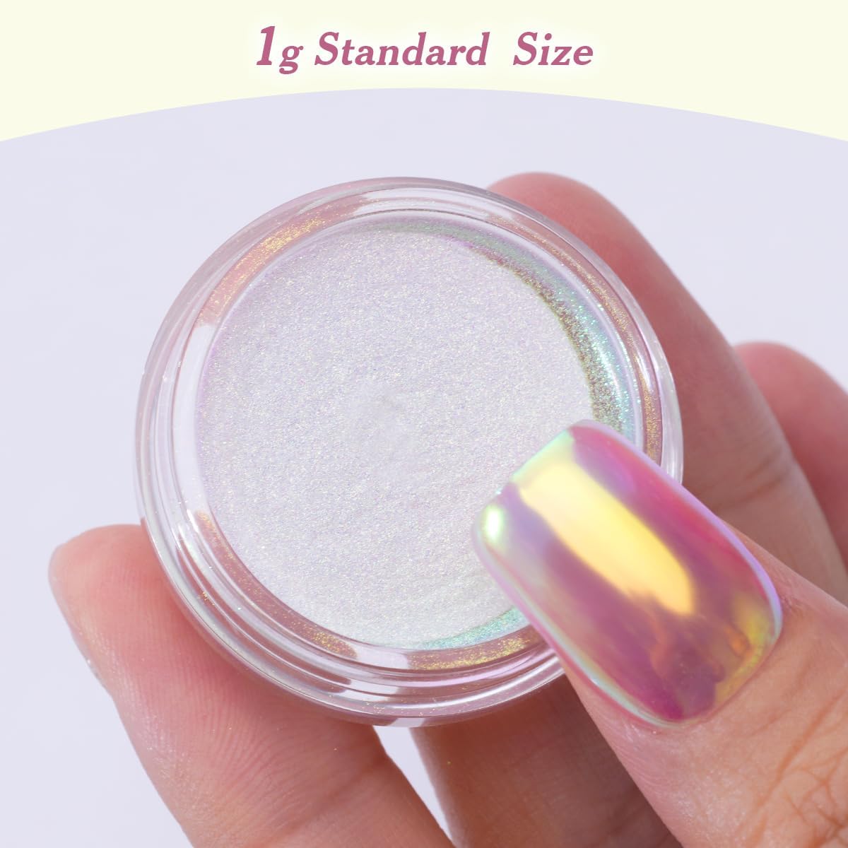 Pretty Diva Aurora Chrome Nail Powder, Unicorn Mermaid Iridescent Chrome Powder for Nails, Aurora Nail Powder Glitter Pigment Iridescent Nail Chrome Powder for Gel Nail Art Decoration