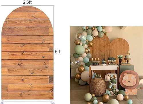 Miniatura 8 de Cubierta de fondo de arco de madera de 4 x 7 pies, fondo de madera elástico para decoración de fiestas, bodas, banquetes, despedidas de soltera,