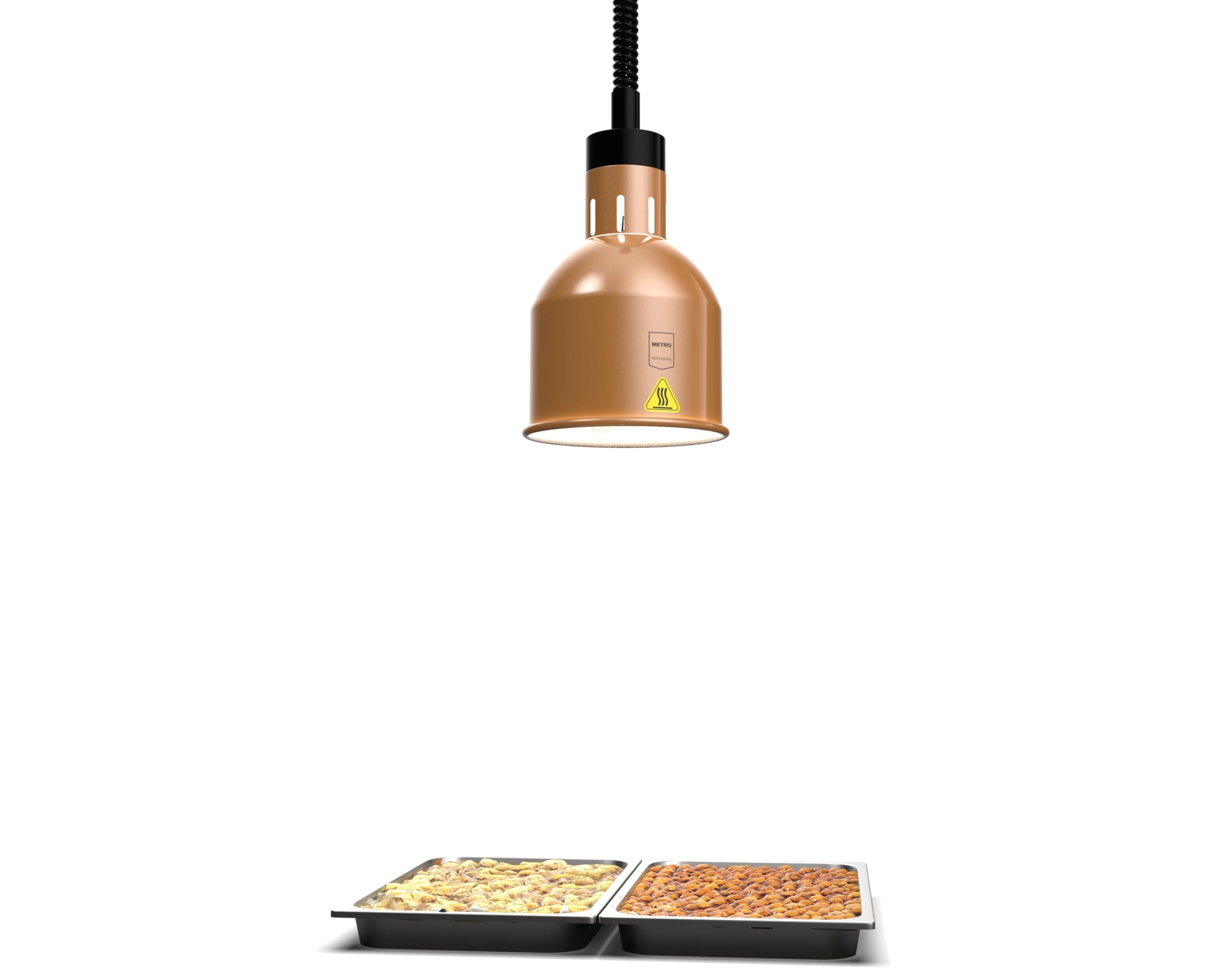 METRO Professional Lámpara Calefactora GWL1000B, Aluminio, Ø 17.5x176cm, 250W, Altura Ajustable (68-200 cm), Interruptor De Encendido/Apagado, Bronce