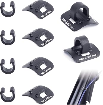 VANSIHO Alloy Bike Cable Guides, 6 Sets Base + Clip, for Bicycle Brake Shifter Derailleur Cable, Fit for Line Tube Housing