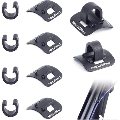 VANSIHO Alloy Bike Cable Guides, 6 Sets Base + Clip, for Bicycle Brake Shifter Derailleur Cable, Fit for Line Tube Housing