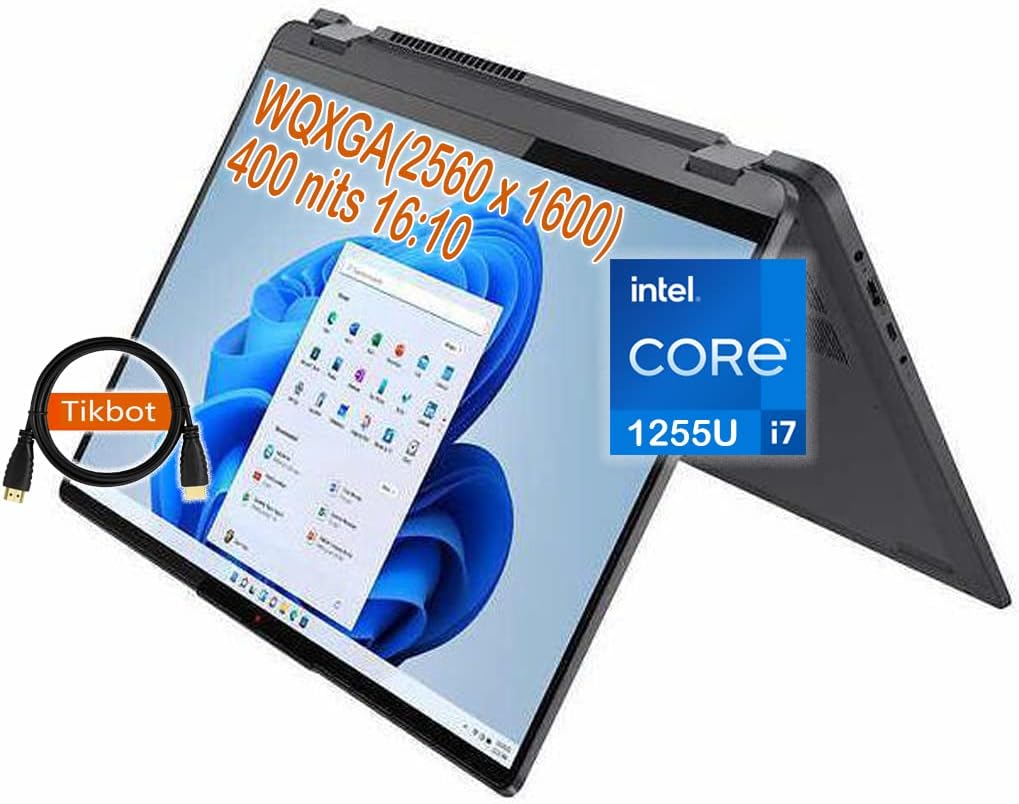 Lenovo Flex 5 16" 2-in-1 WQXGA (2560 x 1600) 16:10 Touchscreen Laptop, 10-Core i7-1255U, 400nits, 100% sRGB, Backlit KB, Wi-Fi 6, win11, Thunderbolt 4, w/HDMI (16GB RAM | 1TB PCIe SSD)
