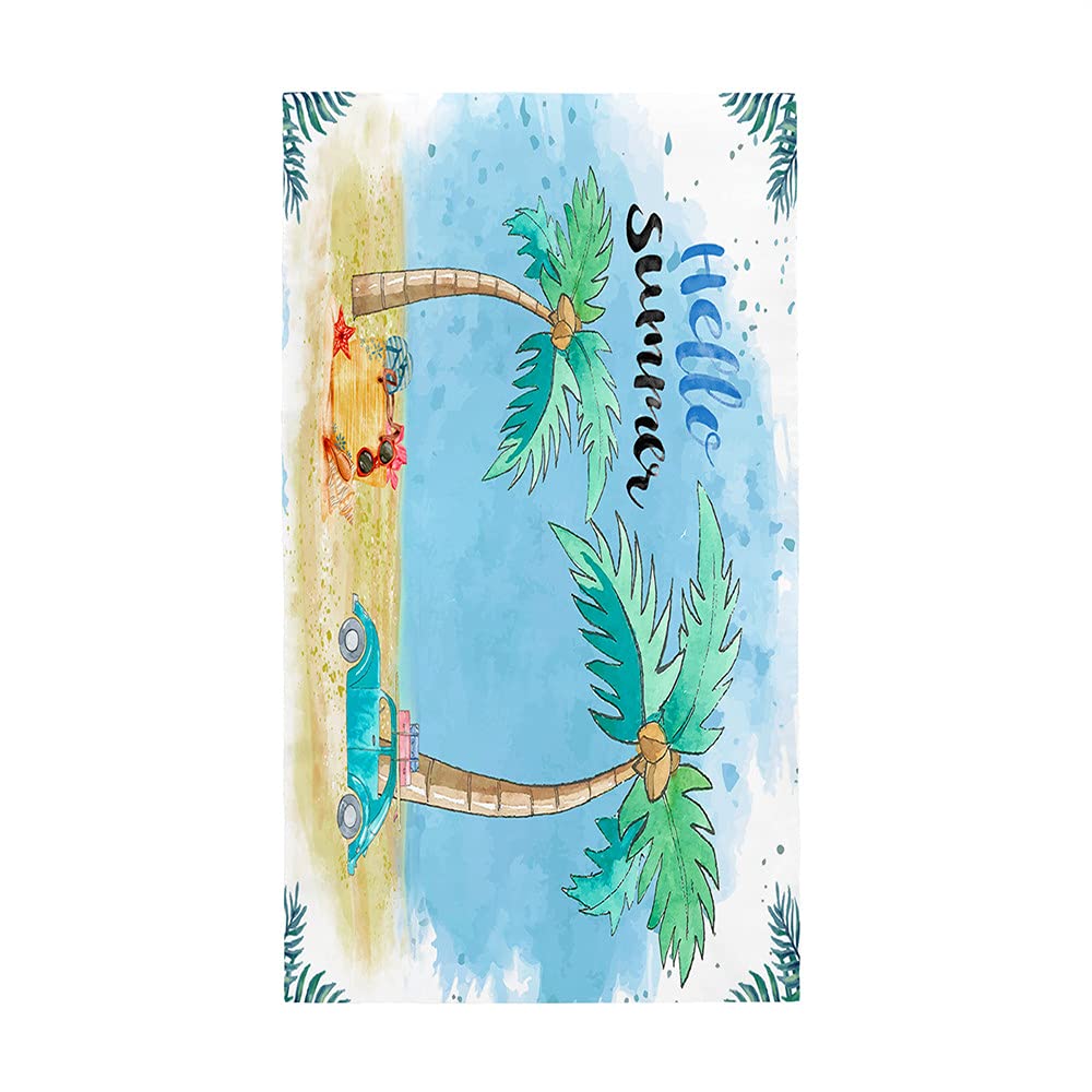 Serviette De Plage Microfibre,Ombre Maldive Ocean Art Grande Serviette De Plage Légère De Drap De Bain Parfaite pour Les Sports De Remise en Forme De