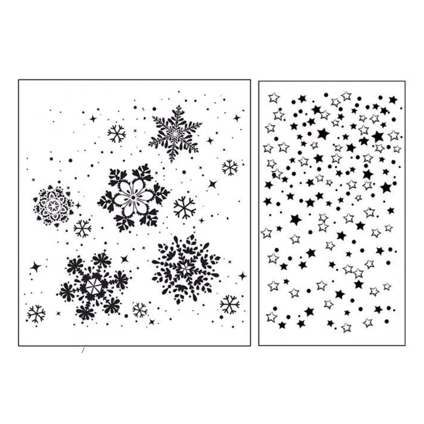 arriettycraft Snowflakes Background Snowfall Stars Clear Stamps for Christmas Card Making Decoration and DIY Scrapbooking