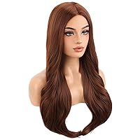 Vista 22 de Peluca larga rubia para niños y niñas, pelucas rubias claras largas onduladas para niños, pelucas sintéticas con parte media Negro