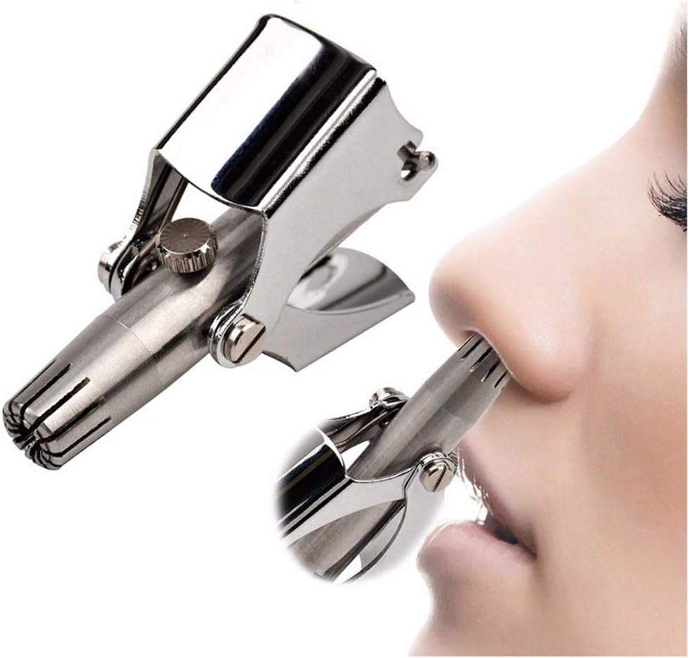 TTFFTT Manual Nose Ear Hair Trimmer,No Batteries Required,Travel Set Stainless Steel