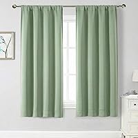 Vista 67 de Cortinas opacas para dormitorio, sala de estar, juego de 2 paneles de 54 pulgadas de largo, cortinas de oscurecimiento de habitación con aislamiento