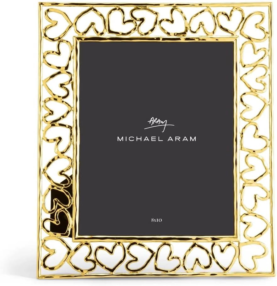 Michael Aram Gold"Golden" Heart Photo Picture Frame Size 8x10 - New !