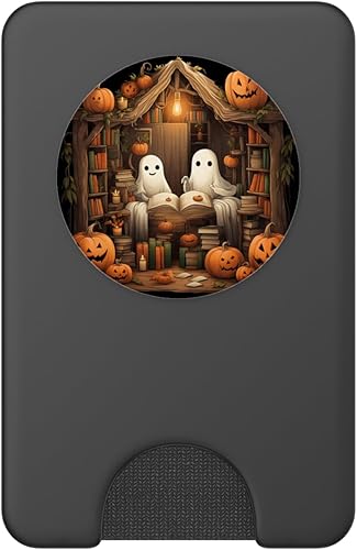 Miniatura 8 de Fantasmas lindos libros de lectura de Halloween bibliotecario amante de los libros PopSockets estándar PopGrip