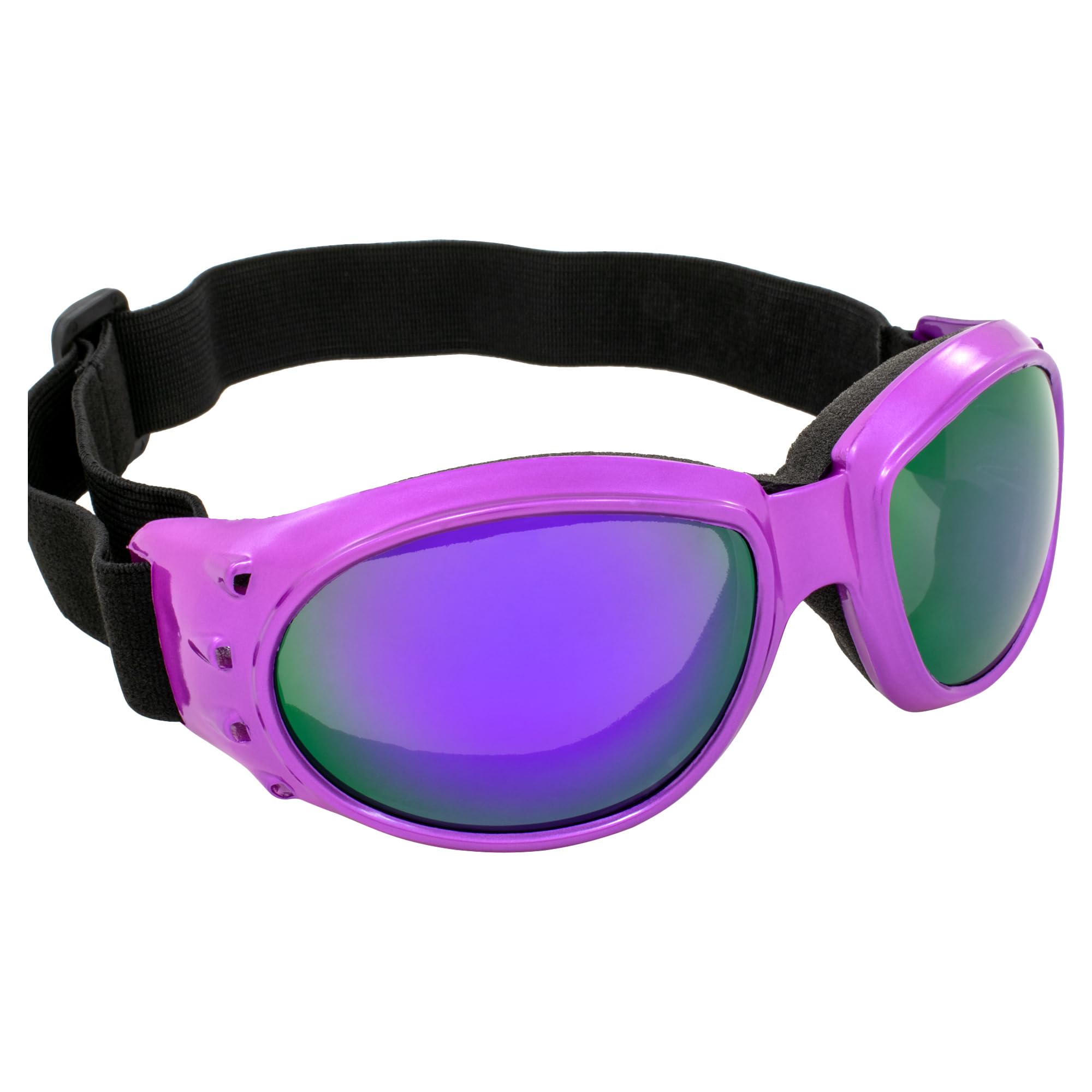Birdz Eyewear Eagle Lot de 3 paires de lunettes de moto rembourrées en mousse Violet fumé transparent et violet ReflecTech