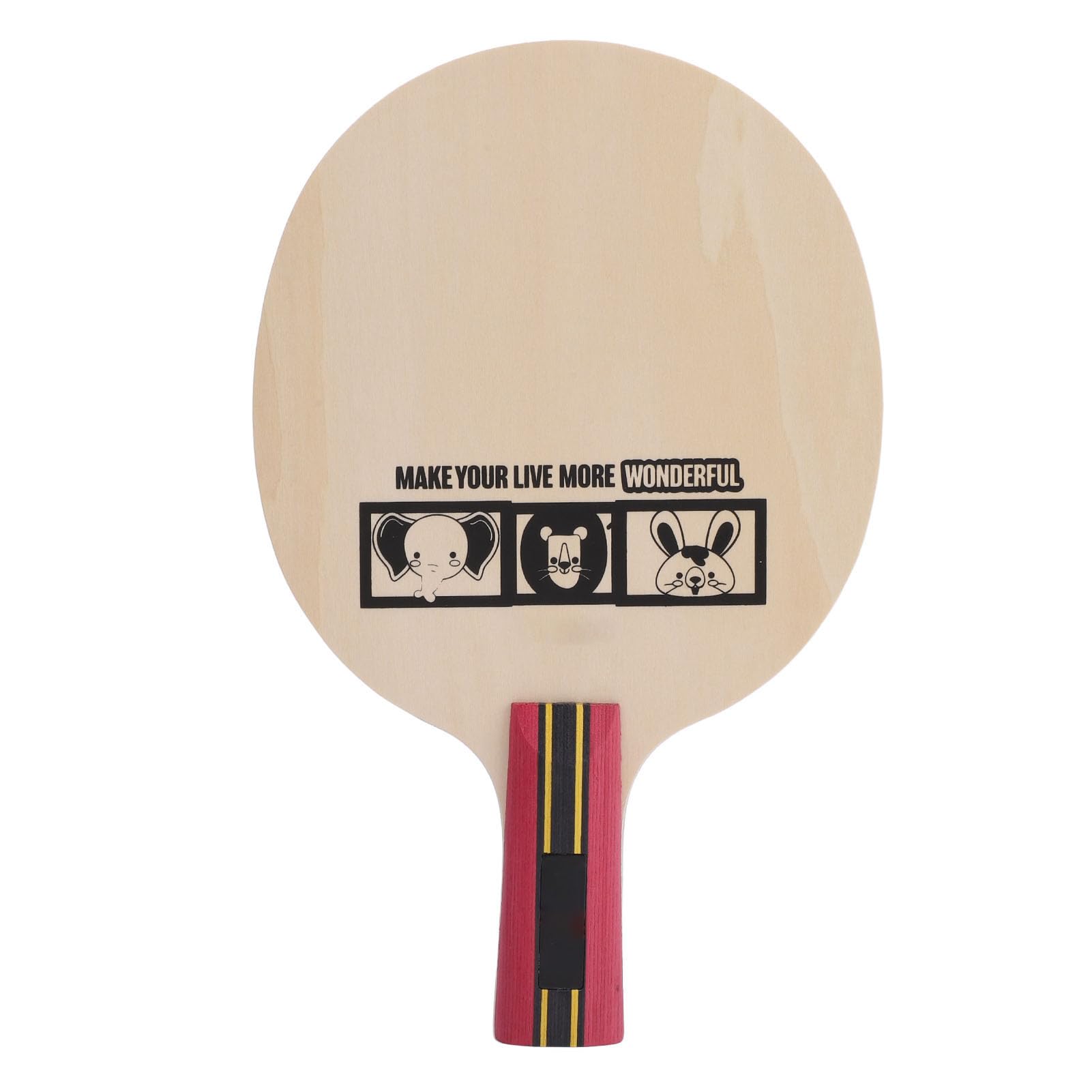 Table Tennis Racket, Superior Control Table Tennis Racket for Beginners 5 Layers Pure Wood Baseboard Ideal for Indoor and Outdoor Play Penhold Short Handle Penhold Short Handle Red