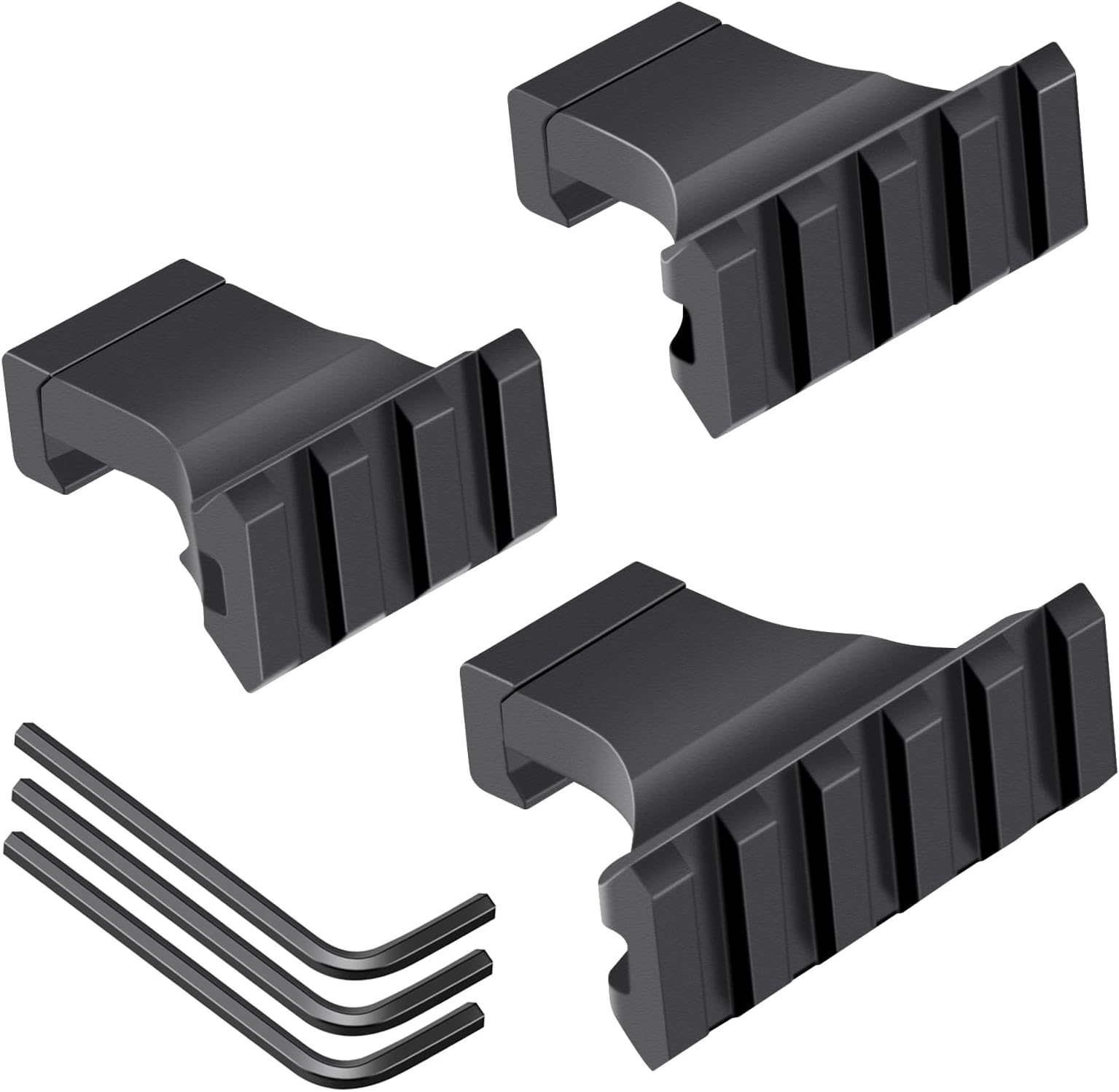 90° Picatinny Offset Rail Mount, 3 4 5 Slots 90 Degree Offset Picatinny Rail Mounts Aluminum Low Profile Adapter for Flashlight Laser Sight Optics