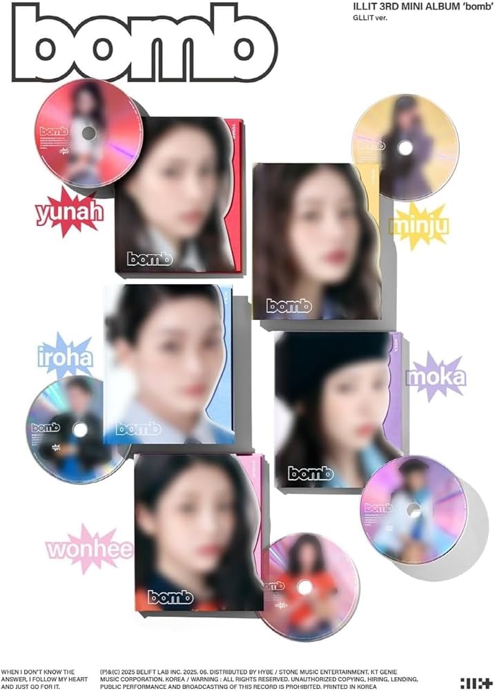 Amazon.com: ILLIT - 3rd Mini Album [bomb] GLLIT ver. (IROHA ver