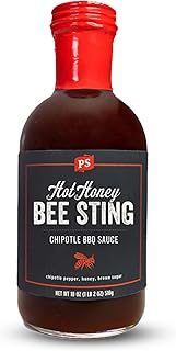 PS Seasoning Hot Honey Bee Sting Chipotle BBQ Sauce - All-Purpose Glaze, Marinade, Baste, and Dip - Sweet and Spicy Grilling Sauce for Chicken Wings, Pulled Pork, Salmon, and more