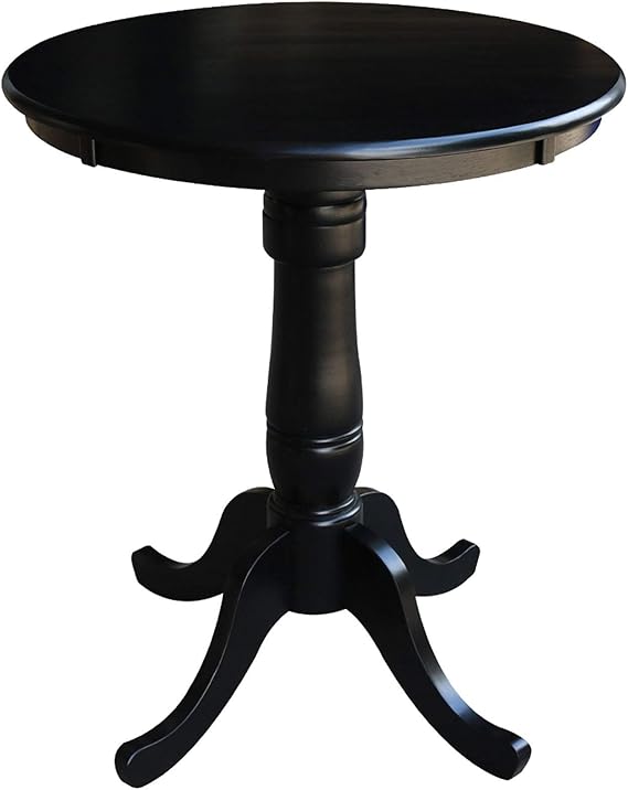 Amazon Com International Concepts 30 Round Top Pedestal Table Black 30 Dia 36 H Tables