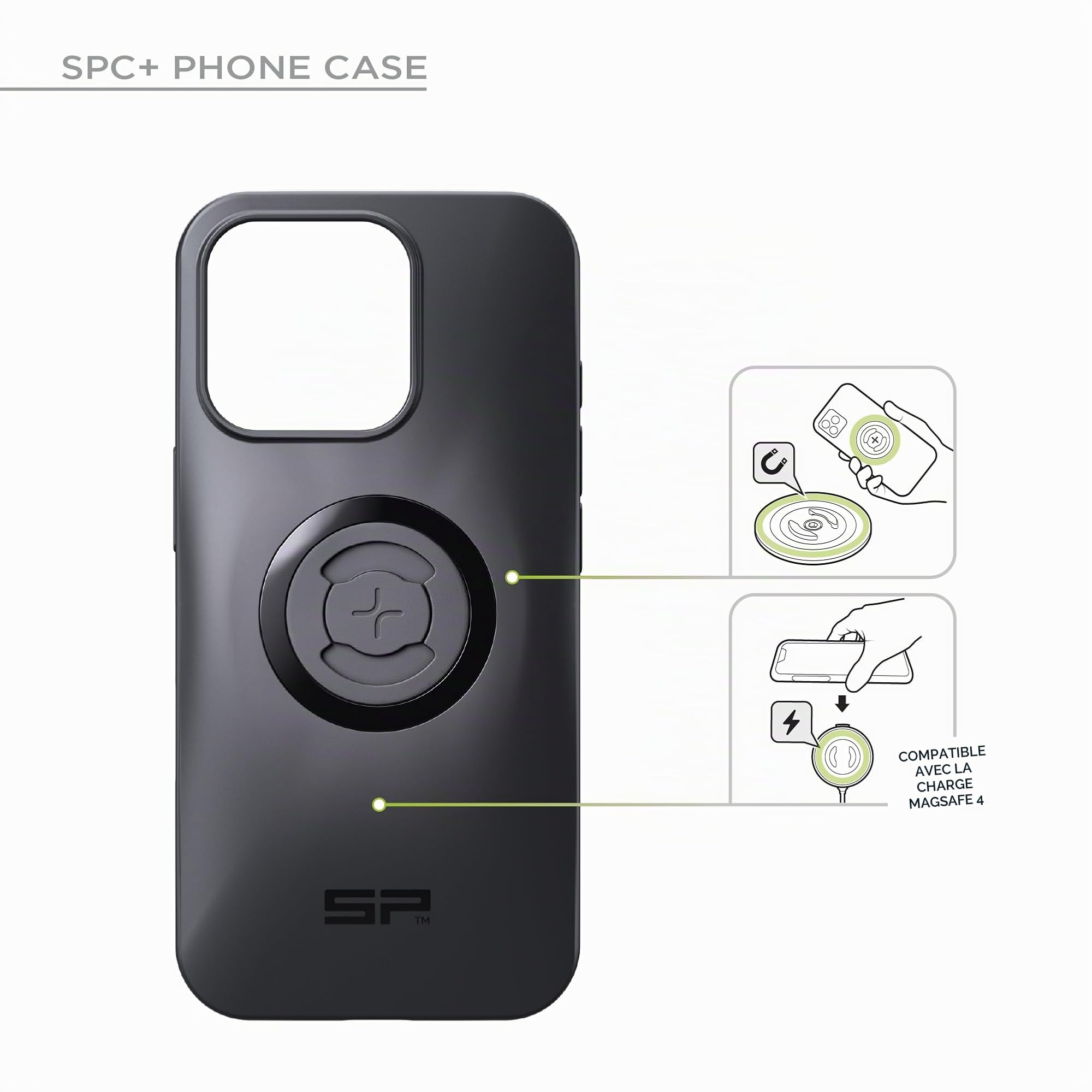 SP CONNECT Moto Bundle avec module anti-vibration | SPC+ | compatible avec iPhone 16 Pro | Support de téléphone portable pour moto, vélo, scooter | Support de gadget pour GPS