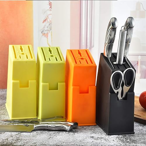 Miniatura 6 de OSALADI Juegos de comedor Bloque de cuchillos de cocina de plástico Soporte para cuchillos Organizador de almacenamiento de cuchillos de cocina