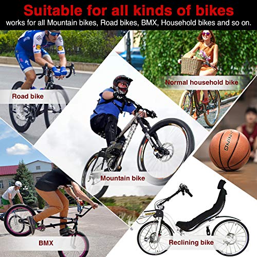 Audew Bike Floor Pump with Gauge - 230Psi Presta/Dunlop and Schrader Dual Valves Bicycle Tire Pump - Steel Structure Floor Pump for Bike, Including Glueless Puncture Kit, Inflating adapters - Thumbnail 2