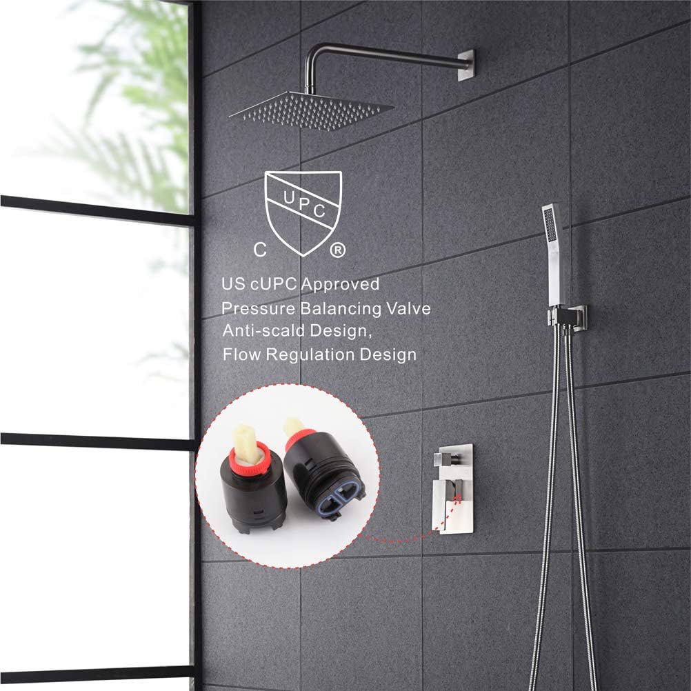 Flаѕh Dеаlѕ - 70% оƒƒ Bathroom Rainfall Shower Faucet Set Completed with Big Flow Valve Included Brushed Nickel Shower System Wall Mounted Shower Combo Set (All Metal Parts)