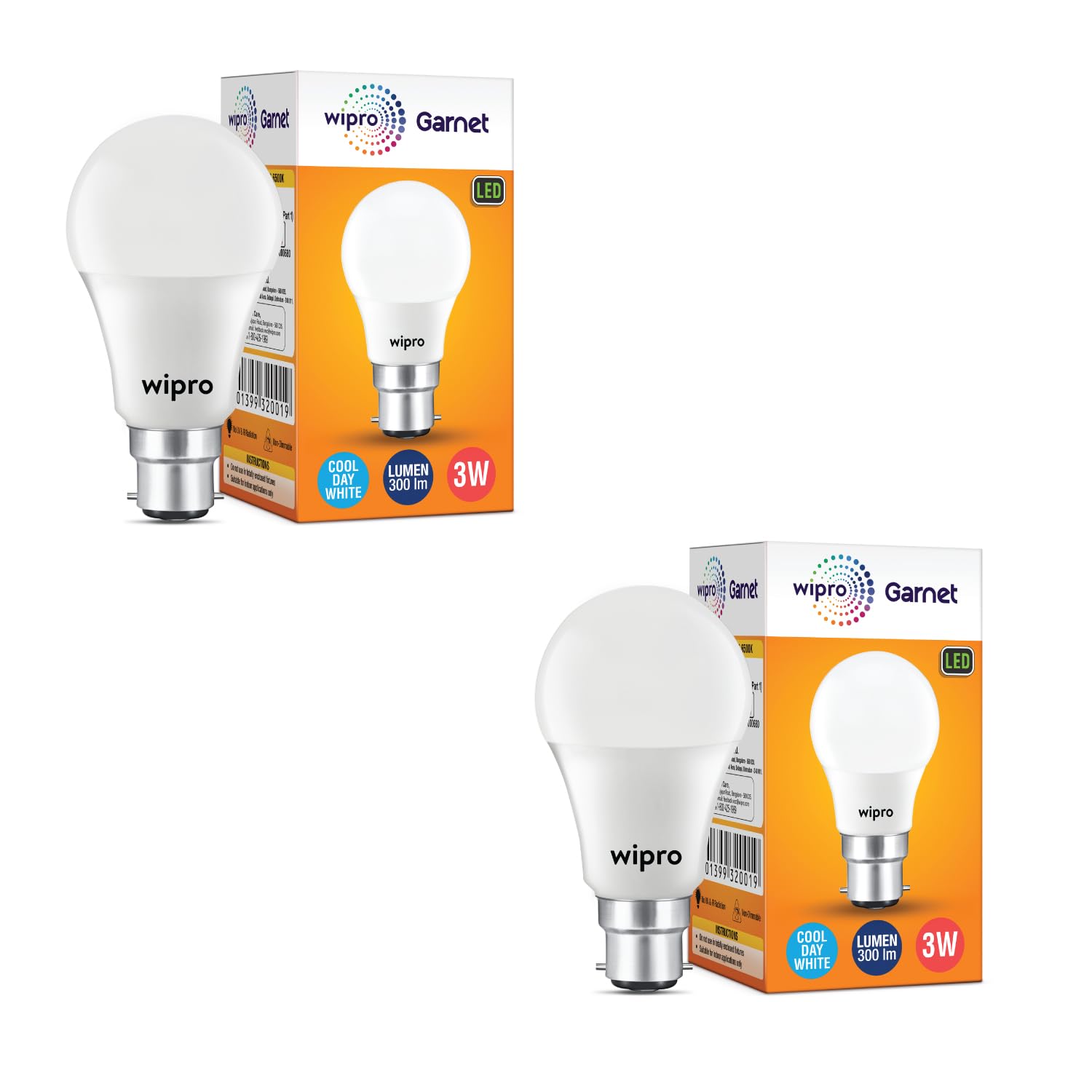 wipro Garnet 3W LED Bulb for Home & Office |Cool Day White (6500K) | B22 Base|220 degree Light coverage |4Kv Surge Protection |400V High Voltage Protection |Energy Efficient | Pack of 2-image-39