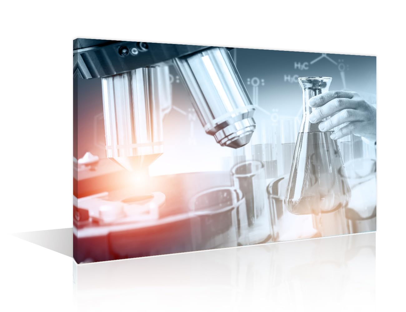 1 Panels Research and Development Concept Wall Art Medical Laboratory Instruments Microscopes Wall Pictures Giclee Wooden Framed Gallery-Wrapped Ready to Hang (24" Wx36 H)