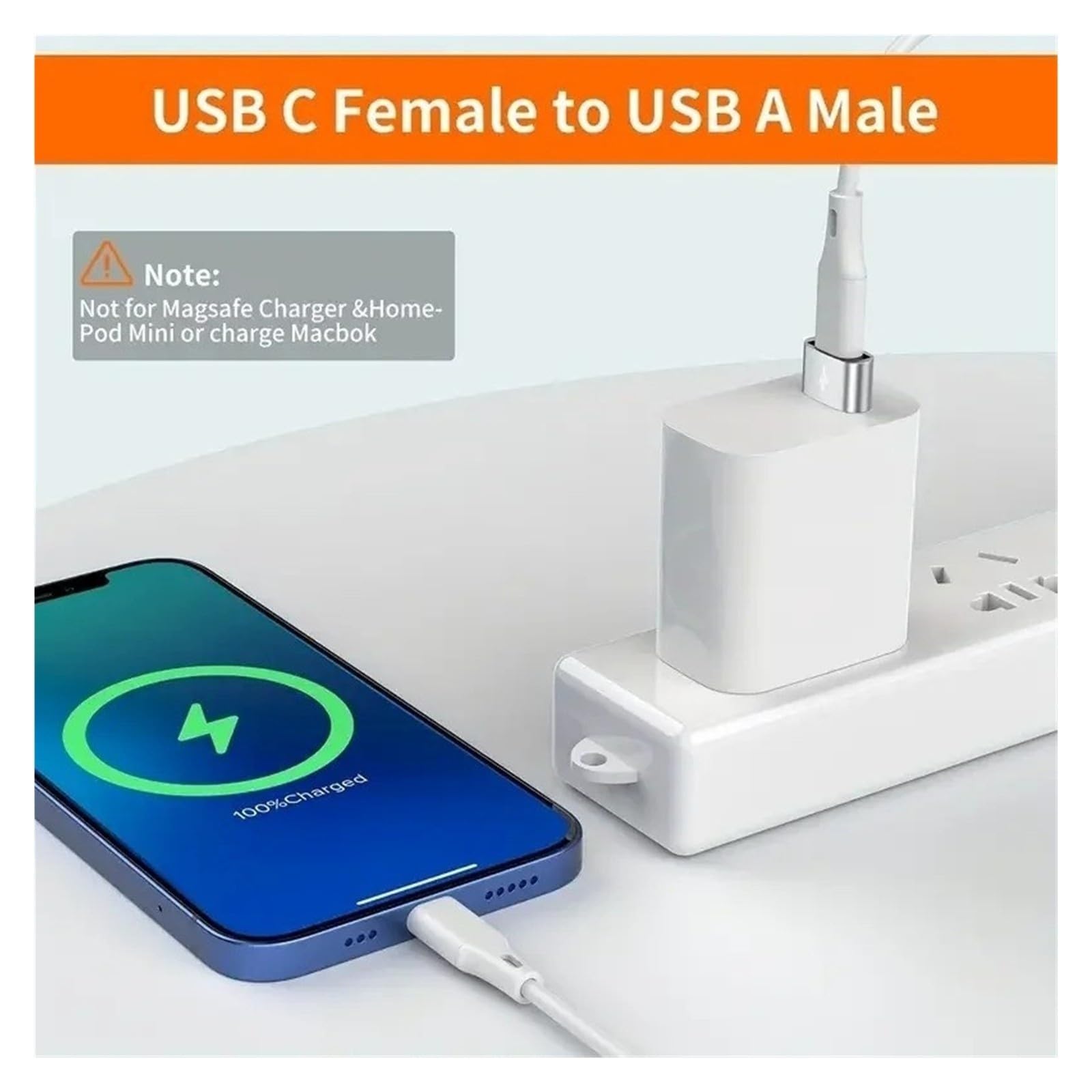 2 adattatori OTG da USB a tipo C, da USB-A maschio a USB-C femmina, per MacBook (argento e nero)