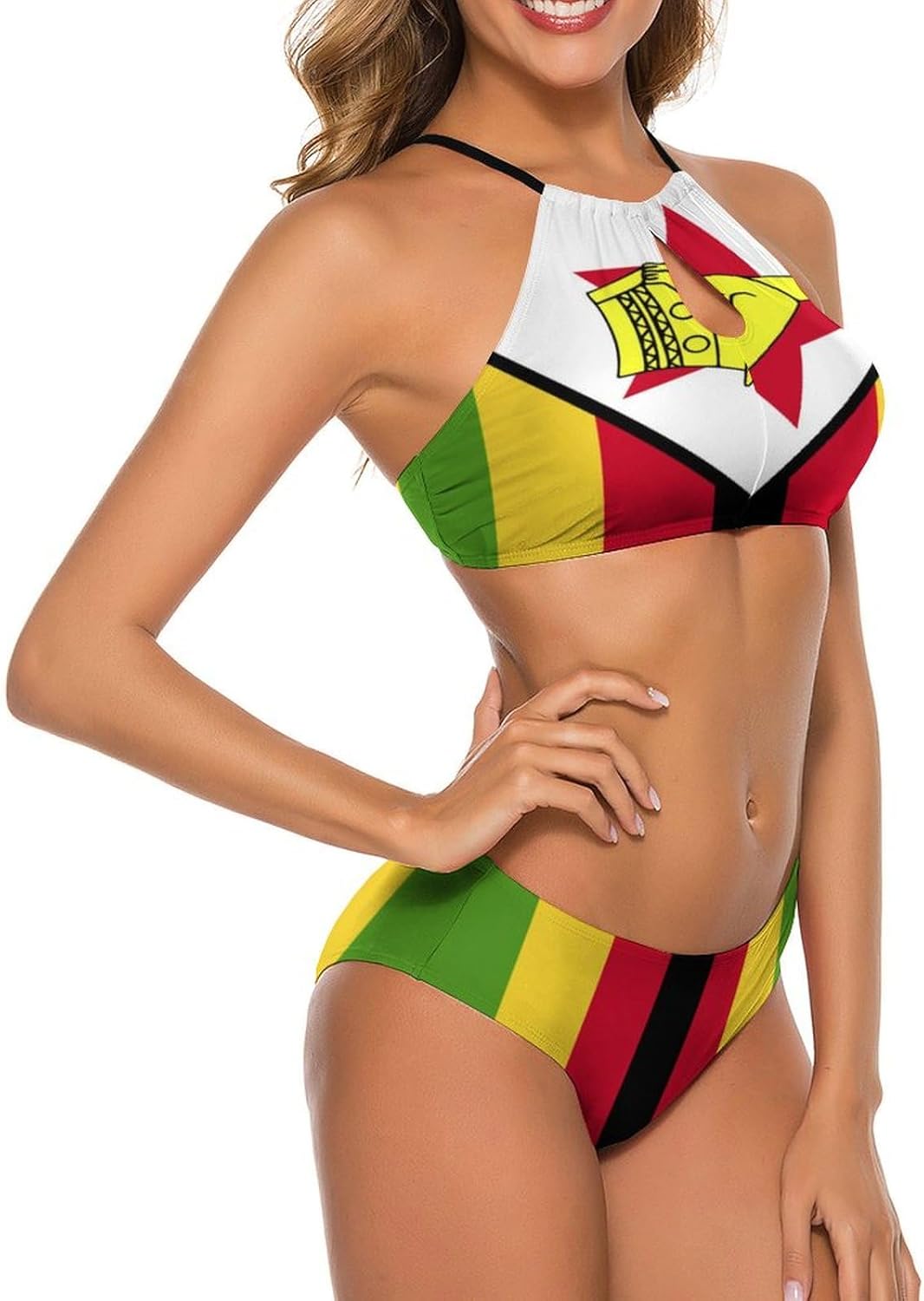 Womens 2 Piece Bikini Swimsuits Bolivia Flag Retro Low Back Bathing Suits Bikini Two-Piece Swimsuits for Womens