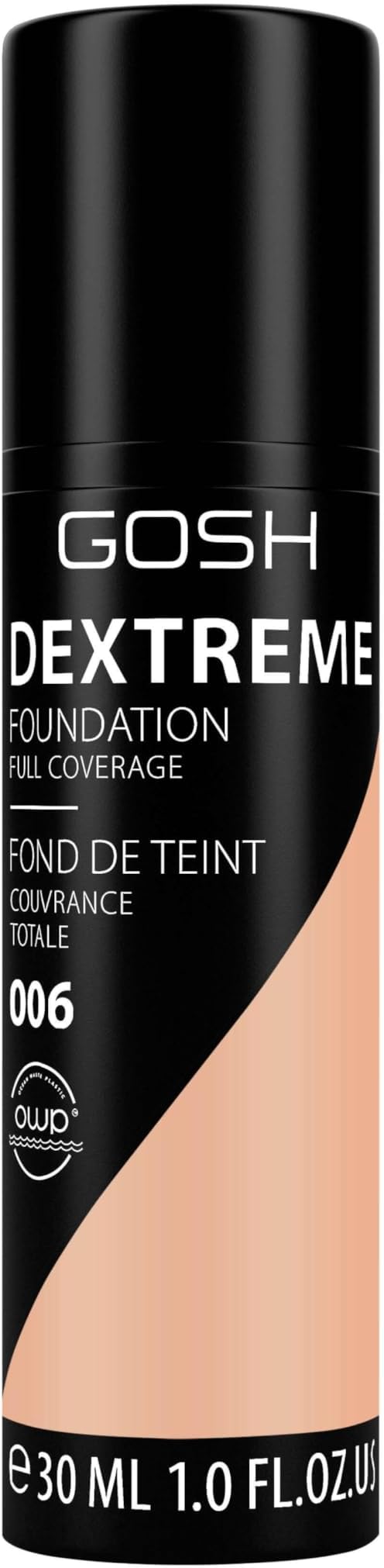GOSH Dextreme Full Coverage Foundation 30ml I liquid, moisturising make-up for a flawless complexion I vegan face make-up with high coverage I cover pimples and dark circles I 006 Honey
