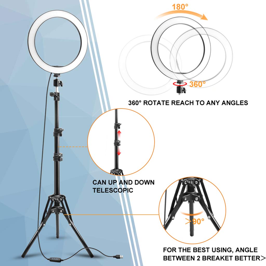 Luce Ad Anello, Luce Ad Anello Da 10 Pollici, Luce Ad Anello Per Trucco Da Scrivania Con 3 Modalità Di Illuminazione Dimmerabili Per Streaming Live E Fotografia Video Su Youtube