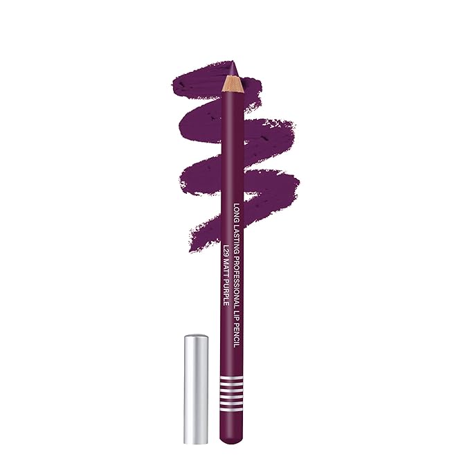 Colors Queen Lip Liner Pencil | Long Lasting & Waterproof Formula | Matte Lip Liner Pencil for Women (L-29, Matte Purple)