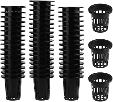 50PCS Net Pots Hydroponics Mesh Net Cups 50MM Plastic Basket for Garden Planting Nursery Germination Hydroponic Baskets