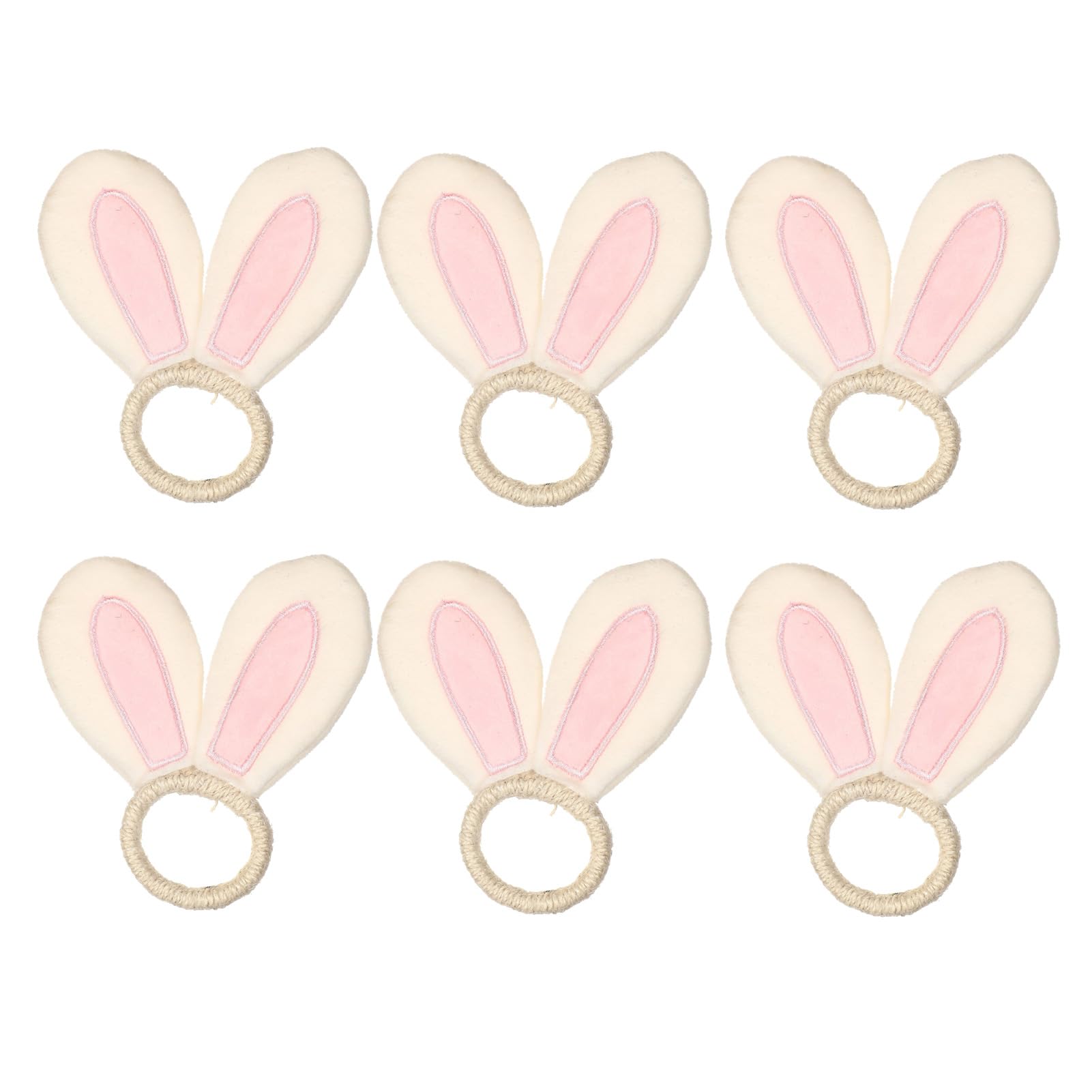 UIYIHIF Easter Eggs Napkin Rings Set of 6 Rustic Spring Napkin Ring with Easter Eggs and Green Leaves Handmade Easter Napkin Holders Bunny Ear Napkins Rings for Easter Dinner Table Decor(#2)