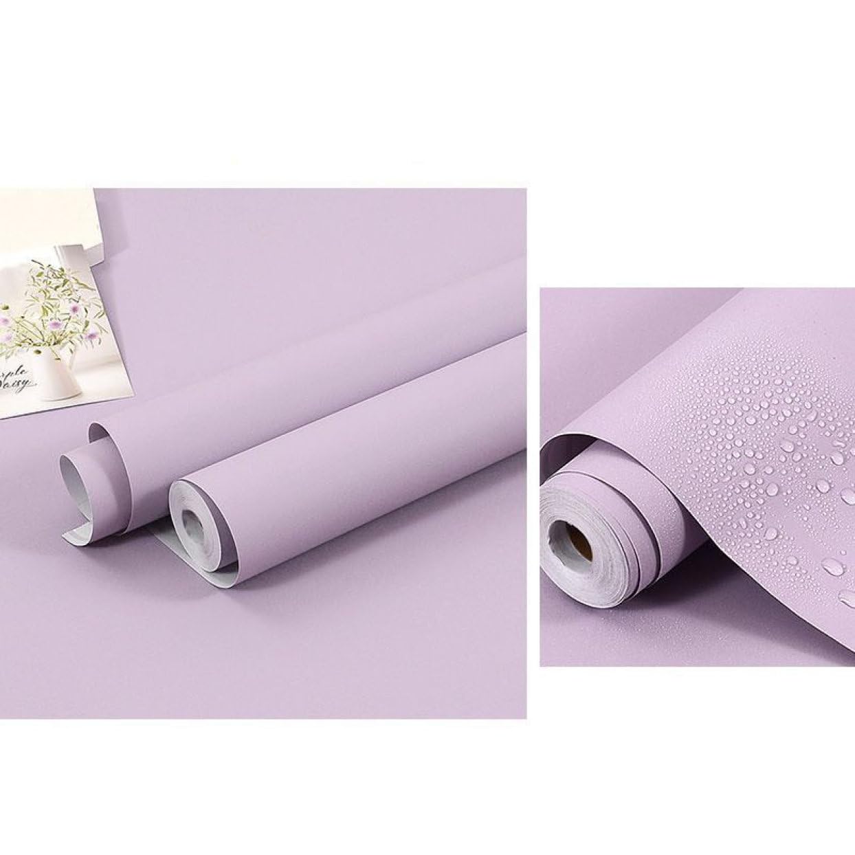 Amazon.co.jp: [YXSNG] 壁紙 のり付き ピンク スモーキーピンク