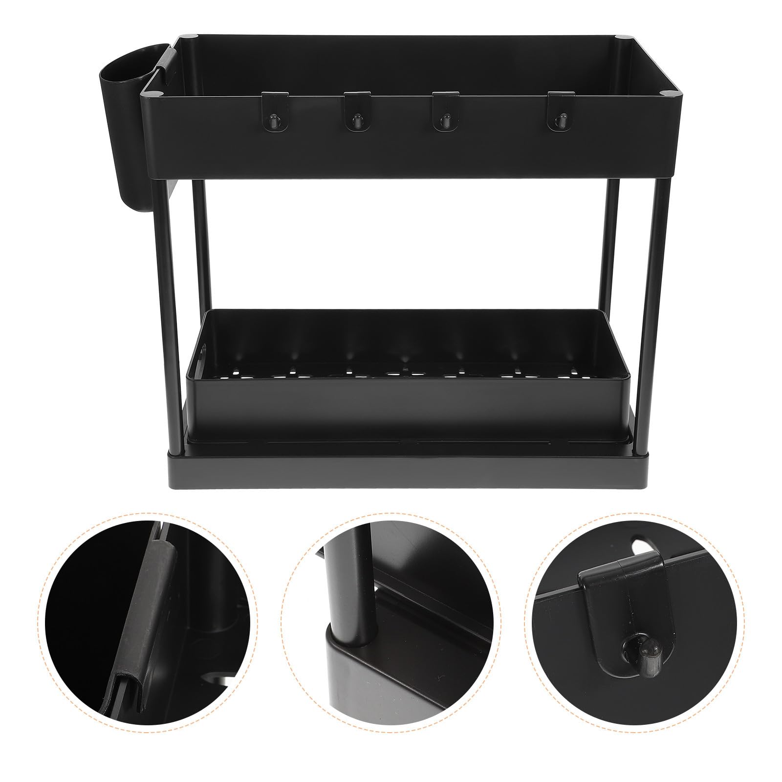 Organizador de Baño Debajo del Lavabo de 2 Capas Cajón Deslizante, Gran Capacidad, Material Abs Resistente y Diseño para Cocina