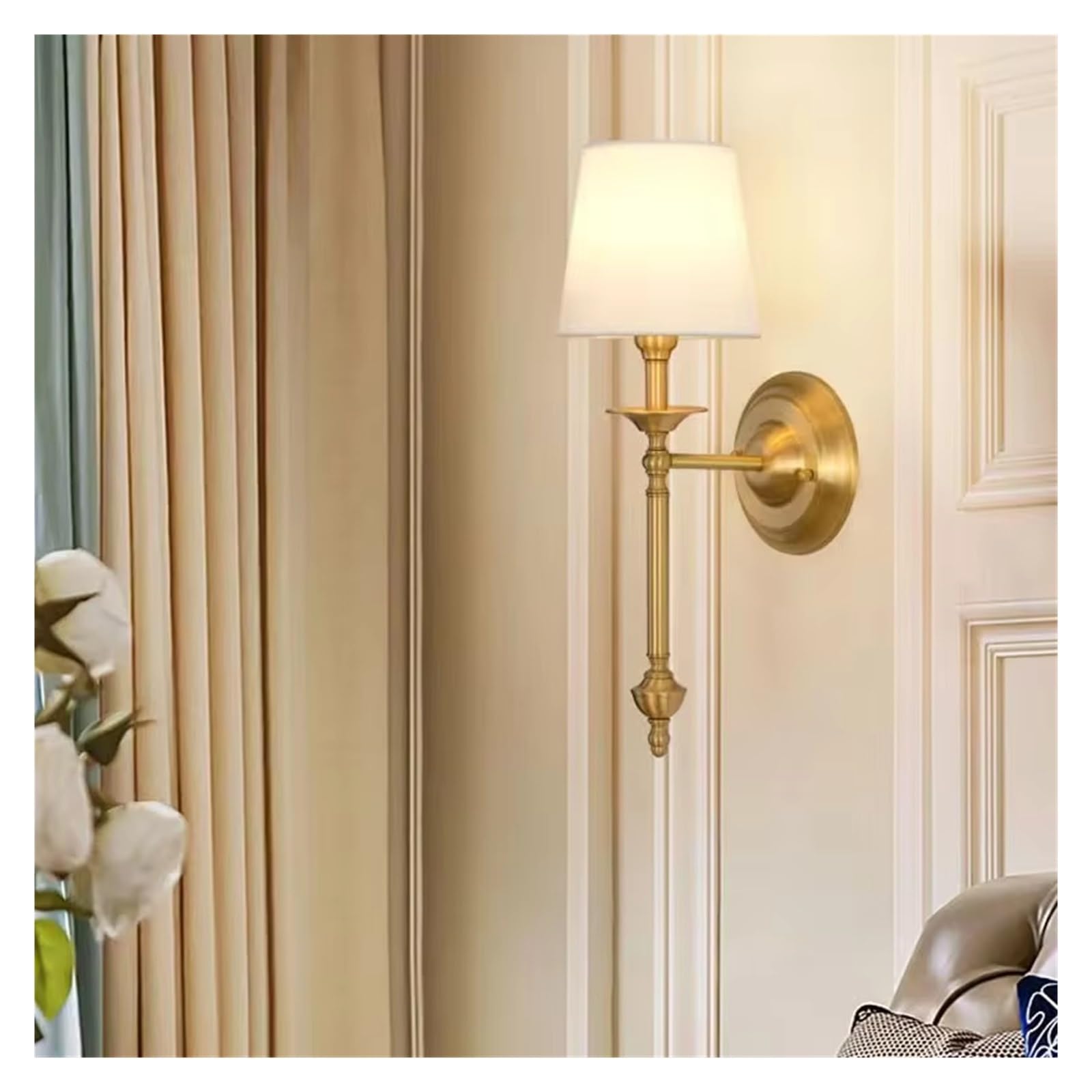 IvyLoutish Brass Wall Lamp Indoor Living Room Bedroom Bedside Lamp Retro Villa Hotel Corridor Hallway Wall Lampl Lamp,Modern