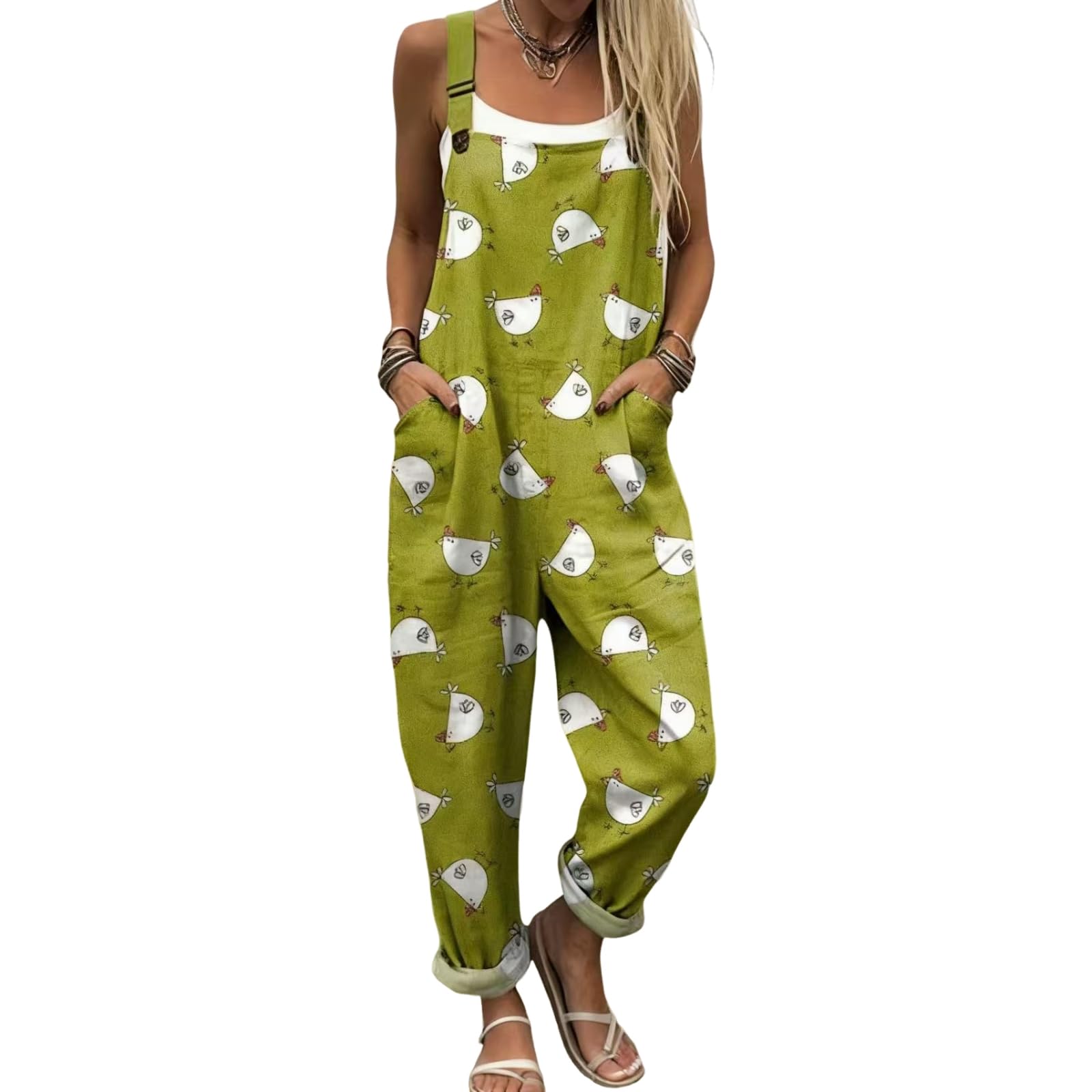 Tuta Intera Donna Elegante Curvy Casual, Salopette Donna Estiva Tutina Aderente Estive Senza Maniche con Tasche e Spalline Regolabili per Lavoro Festa
