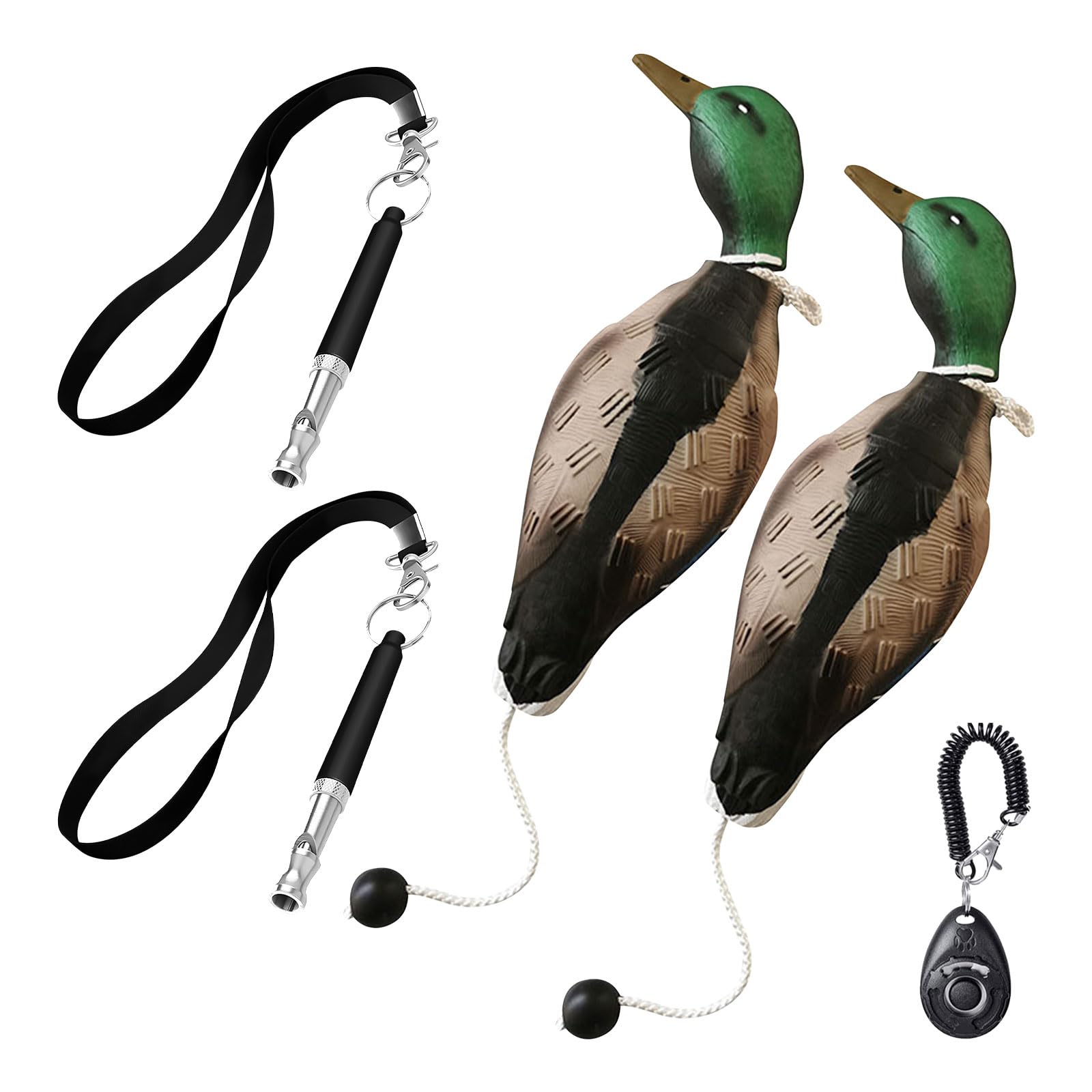 SYWAN Duck Dog Training with Whistle Kit, 2pcs Dog Training Dummies Duck Hunting Dog Accesso Dogs Training Dummy Bumper Retriever Training Floating De-ad Bird Fowl Trainer Hunting Retriever