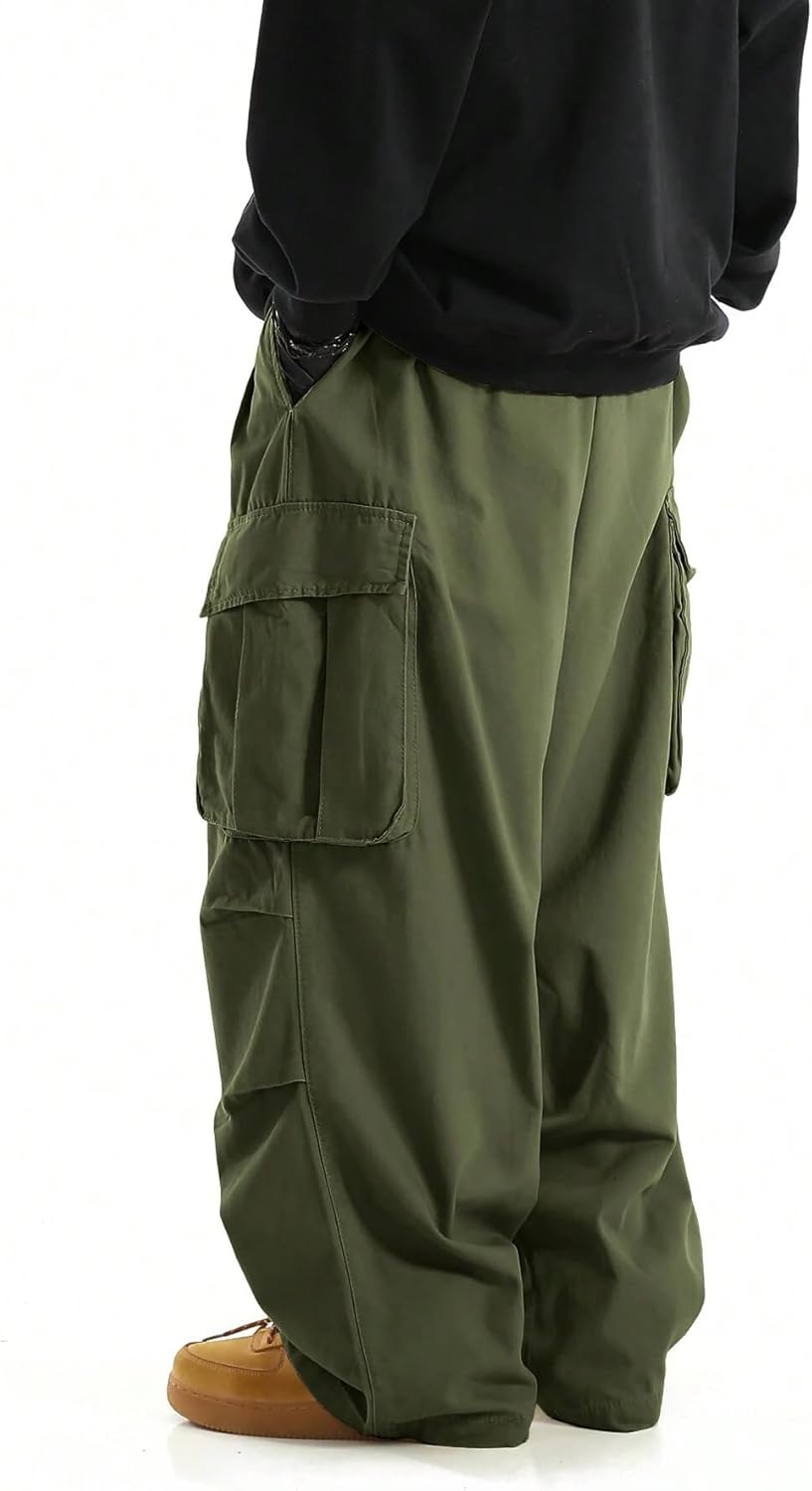 ZAFUL Men's Baggy Cargo Pants Casual Drawstring Loose Fit Hip Hop Pants Flap Pockets Trousers for Streetwear - Image 2