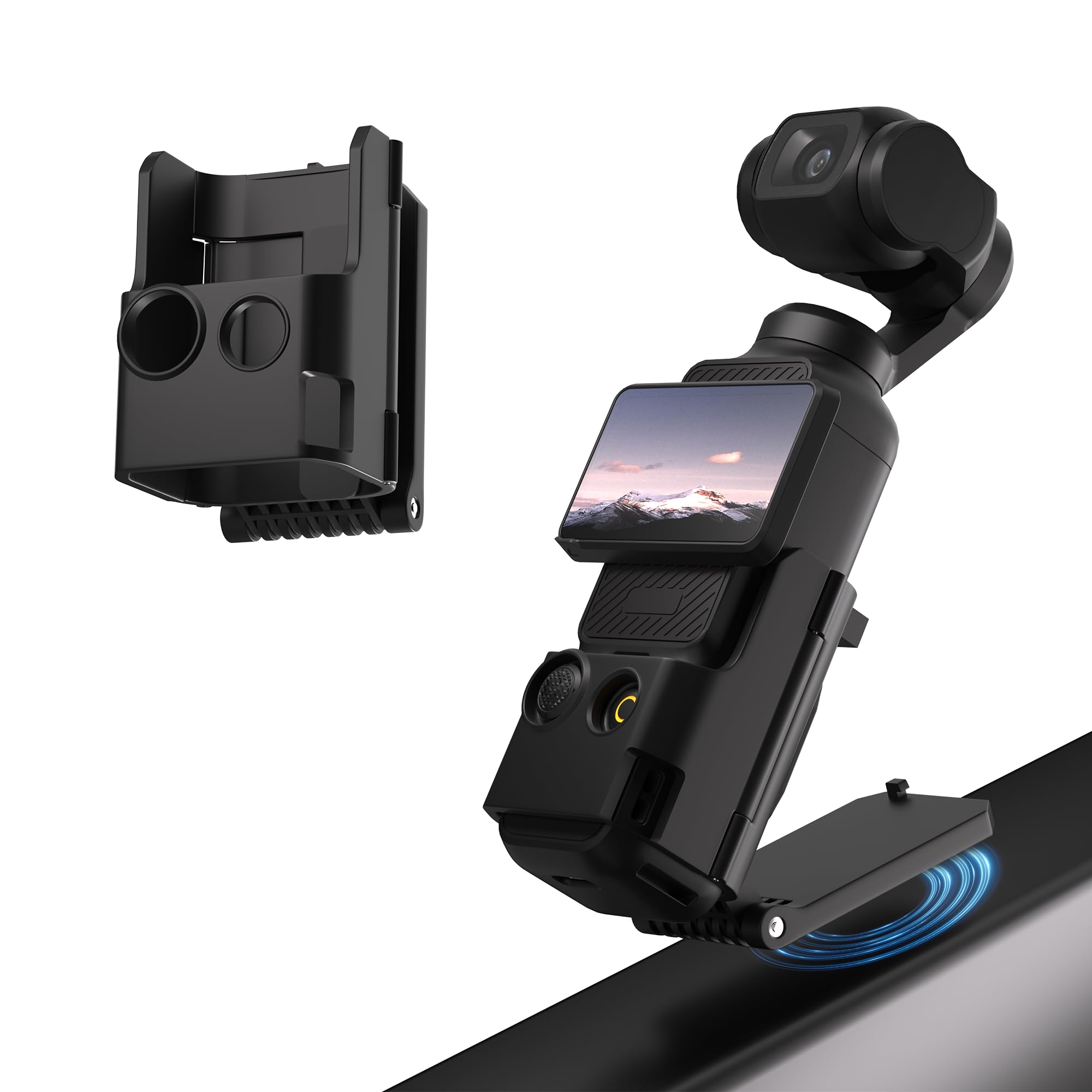 Magnetic Bracket Mount Compatible with DJI OSMO Pocket 3, Strong Magnetic Base Camera Holder, Adjustable Expansion Adapter, Anti-Slip Silicone Pad,