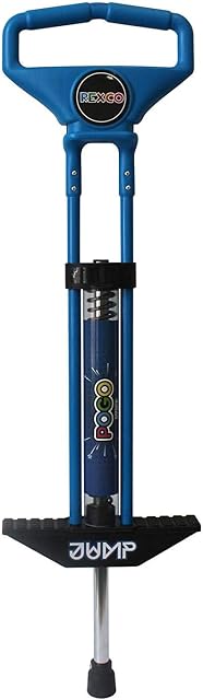 Rexco Pogo Stick Spring Powered For Childrens Kids Girls Boys Jumping Bounce Jump Toy Outdoor Game[Blue]
