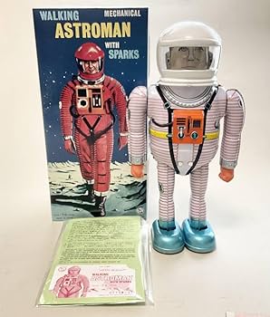 アストロマン 野村トーイの復刻版 ゼンマイで歩行、火花でる。 アストロマン 野村トーイの復刻版 ゼンマイで歩行、火花でる。