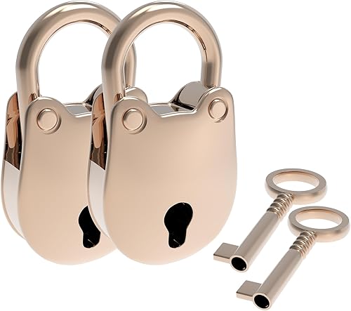 Miniatura 11 de SDTC Tech 2pcs Mini antiguo candado retro estilo vintage oso cabeza forma bronce cerraduras y llaves bronce,bronce (Bronze Keys),Oro,plateado,Negro