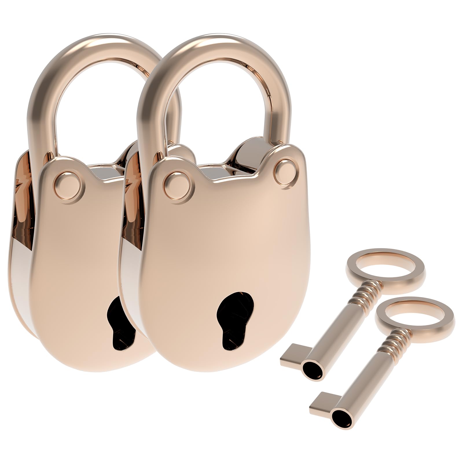 SDTC Tech 2pcs Mini Candado Antiguo Estilo Retro Vintage Cabeza de Oso Forma Oro Cerraduras y Llaves