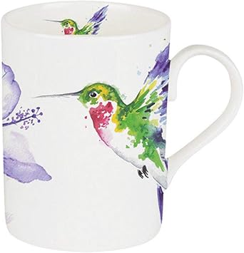 Roy Kirkham Hummingbird Traditional Ceramic Lucy Mugs in White Set of 6