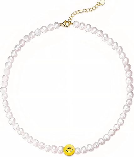 Collares de perlas para mujer Gargantilla de perlas, hebras cortas, pequeñas y ajustables, hechas a mano, joyería vintage para mujer